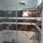 toilet with partition on a houseboat