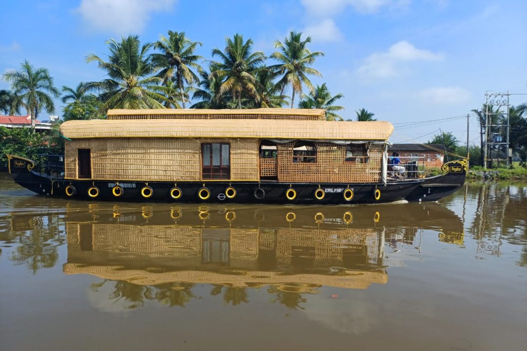 A peaceful boat on calm backwaters