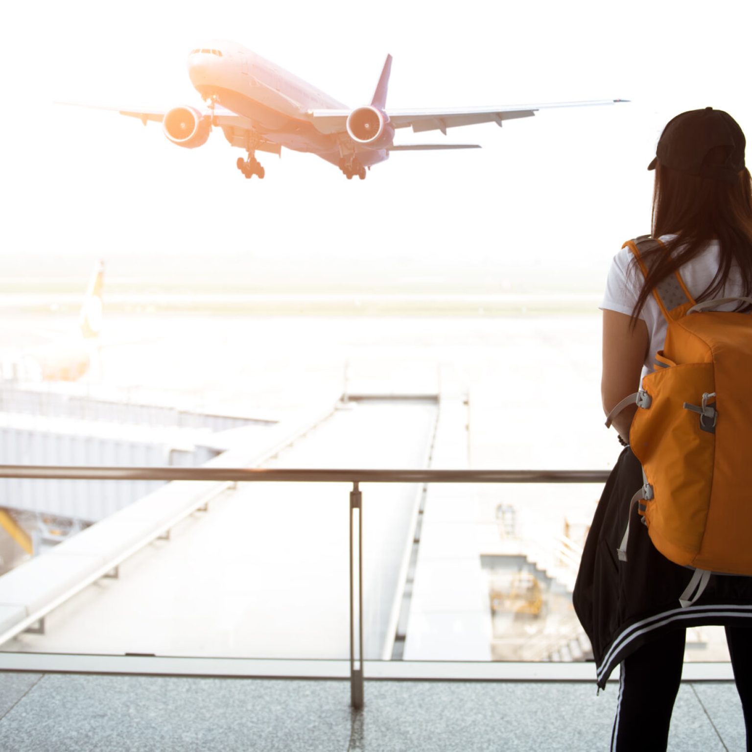 A girl in an airport