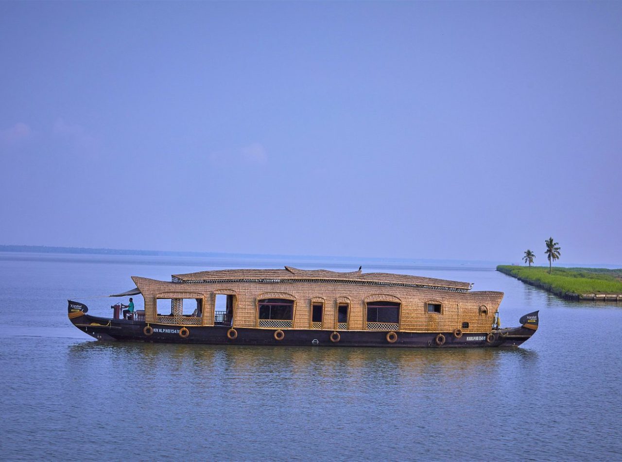 A houseboat in a Lake