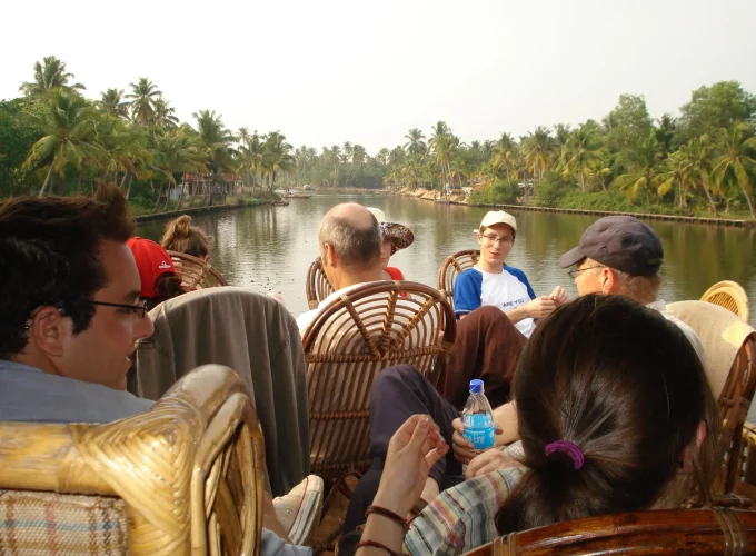 Sunset on Alleppey backwaters during 3 hour houseboat tour